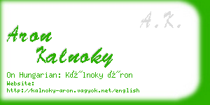 aron kalnoky business card